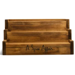A SPICE AFFAIR'S COUNTERTOP WOOD RACK (12 JARS)