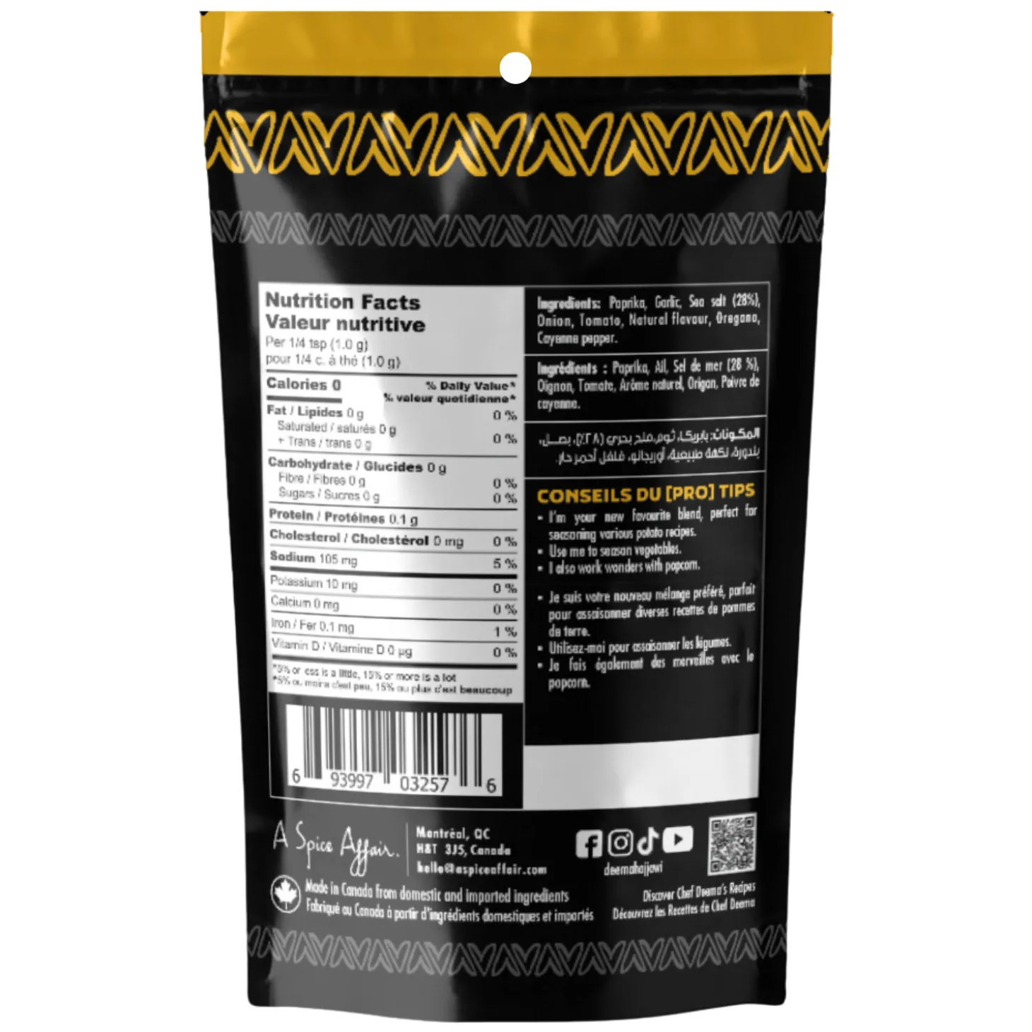 CHEF DEEMA'S EVERYTHING POTATO SEASONING 90 G (3.18 oz)