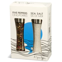 FIVE PEPPERS & SEA SALT GRINDER SET