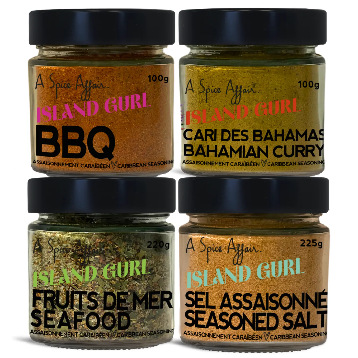 ISLAND GURL'S DINE IN PARADISE CARIBBEAN SEASONINGS 4-PACK